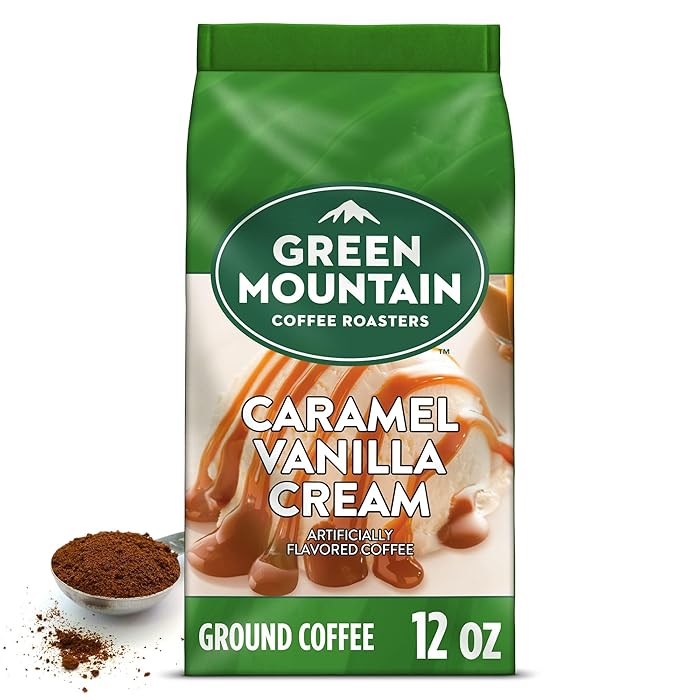 Green Mountain Caramel Vanilla Cream, Ground Flavored Coffee, Light Roast, Bagged 12oz