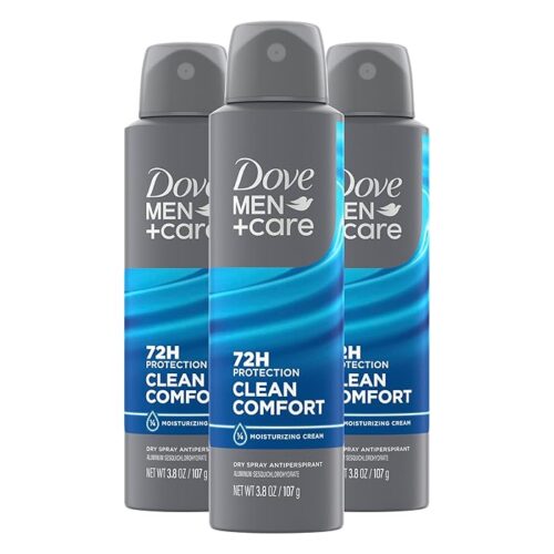 Dove Men+Care Antiperspirant Dry Spray Deodorant For Men Clean Comfort 3.8 Oz 3 Count