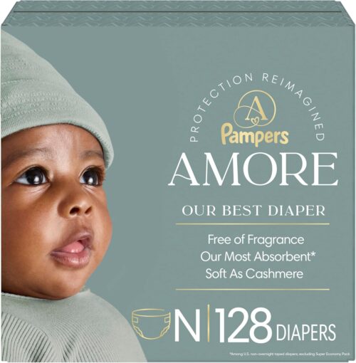 Pampers Amore, Size 0 (up to 10 lbs), 128 Count