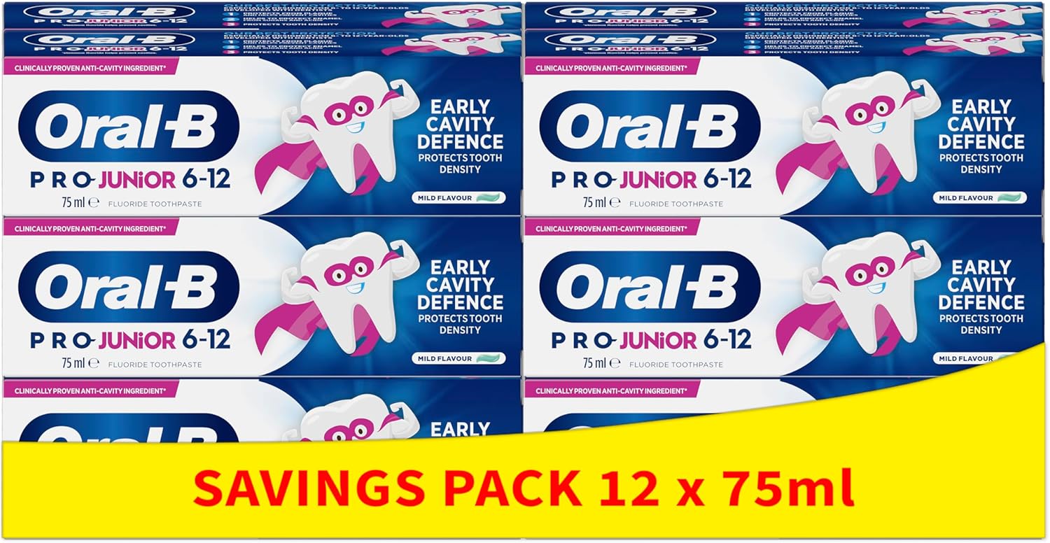 Oral-B Pro Junior Toothpaste, 900ml (75 ml x 12) 6-12 Years