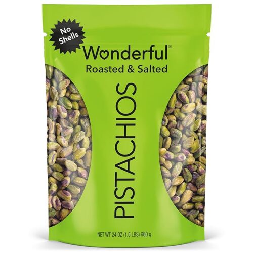 Wonderful Pistachios No Shells, Roasted & Salted Nuts, 24 Ounce