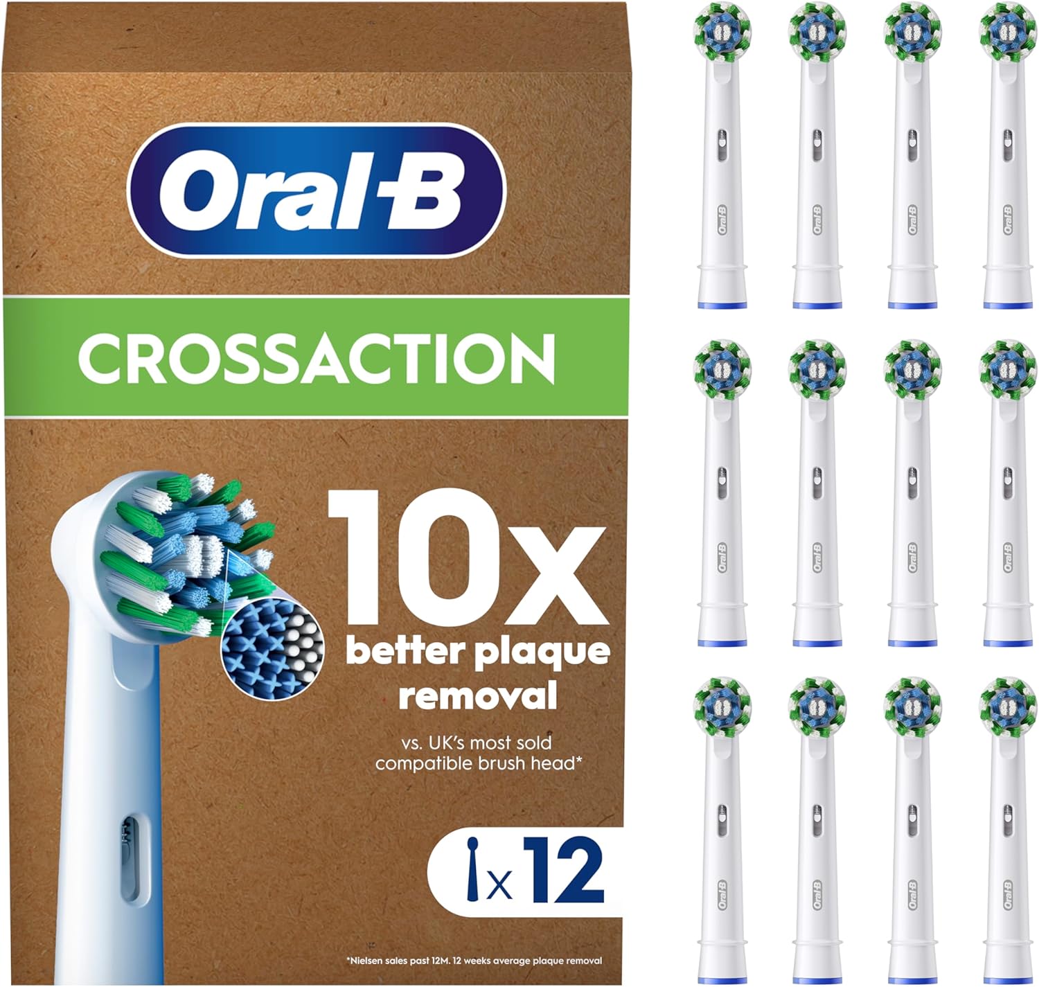 Oral-B Pro Cross Action Original Electric Toothbrush Head Pack of 12