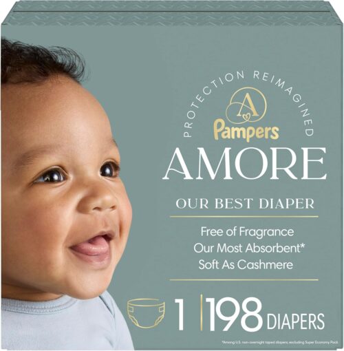 Pampers Amore, Size 1 (8-14 lbs), 198 Count