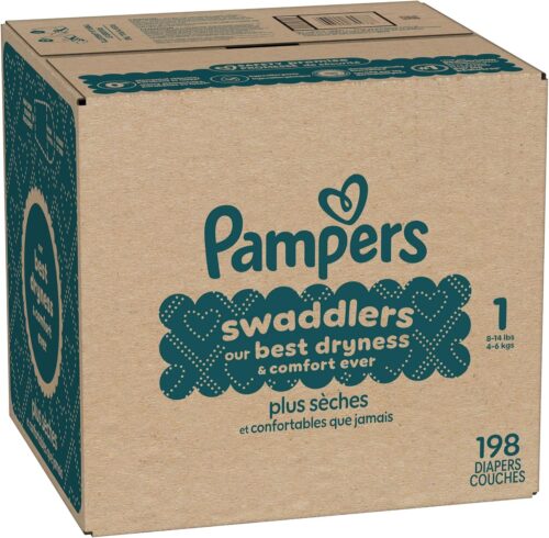 Alternative view of Pampers Swaddlers Diapers, Size 1 (8-14 lbs), 198 Count