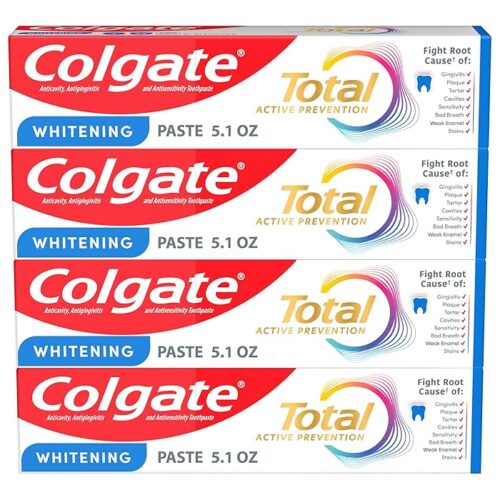 Colgate Total Whitening Toothpaste Paste, 5.1 Oz, 4 Pack