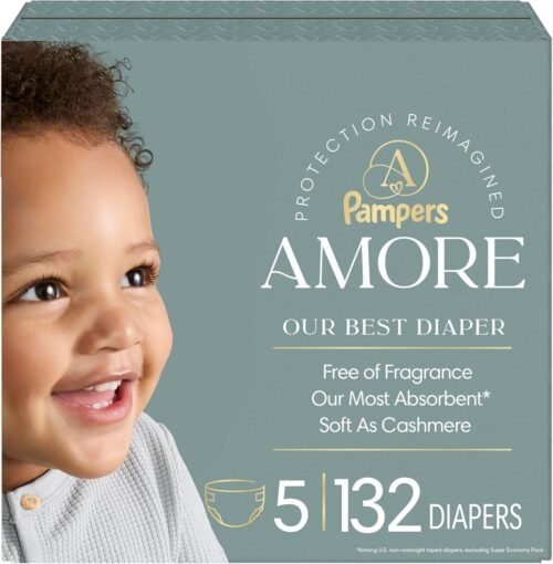 Pampers Amore, Size 5 (20-37 lbs), 132 Count