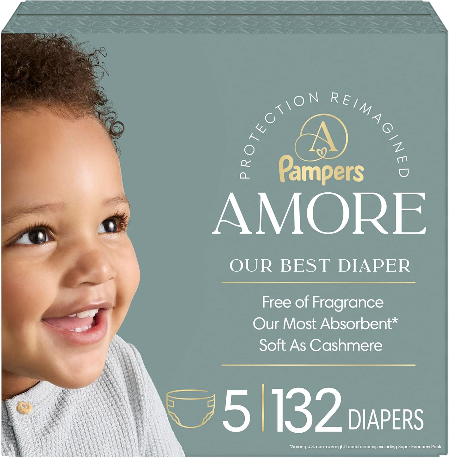 Pampers Amore, Size 5 (20-37 lbs), 132 Count
