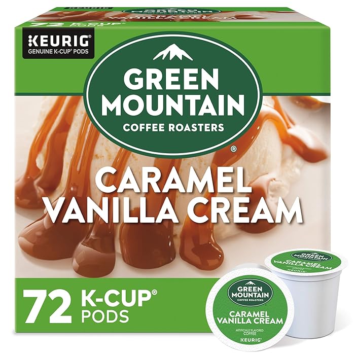 Green Mountain Coffee Roasters Caramel Vanilla Cream Keurig Single-Serve K-Cup Pods Light Roast Coffee, 72 Count
