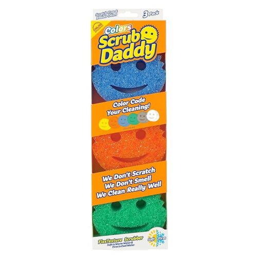 Scrub Daddy Color Sponges With BPA-Free Polymer Foam (3 Count)