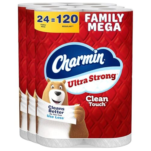 Charmin Ultra Strong Clean Touch Toilet Paper 24 Family Mega Rolls 120 Regular Rolls