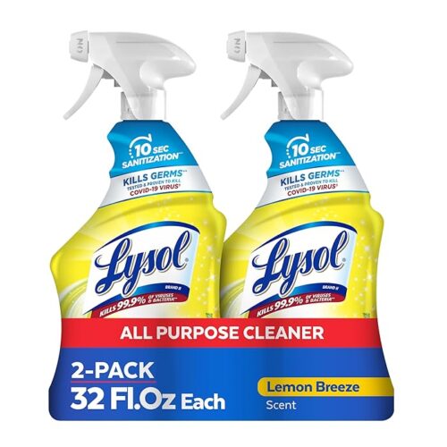 Lysol All Purpose Cleaner Spray, Multi-Purpose Disinfecting Spray Lemon Breeze Scent, 32 Fl Oz (Pack Of 2)