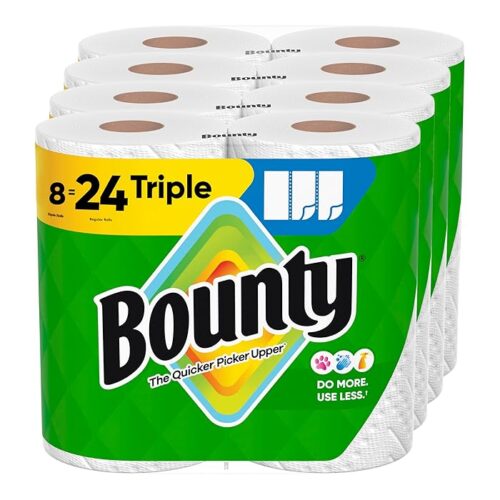 Bounty Select-A-Size Paper Towels, White, 8 Triple Rolls 24 Regular Rolls