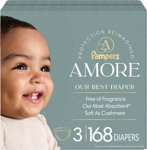 Pampers Amore, Size 3 (13-26 lbs), 168 Count
