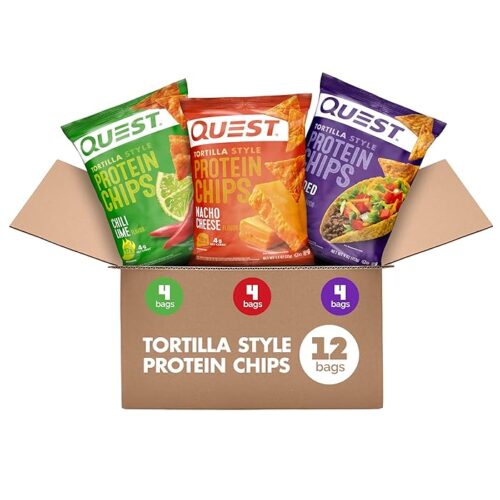 Quest Nutrition Tortilla Style Protein Chips Variety Pack  Gluten Free, 1.1 Oz (Pack Of 12)