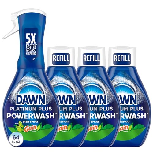 Dawn Powerwash Gain Original Dish Spray, Refill, 1 Starter Kit + 3 Refills, 64 Fl Oz