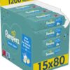 Pampers Fresh Clean Baby Wipes 15 Packs of 80 Wipes Equals to 1200 Baby Wet Wipes