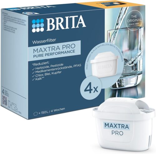 BRITA Maxtra Pro All-in-1 Water Filter Cartridge, Pack of 4