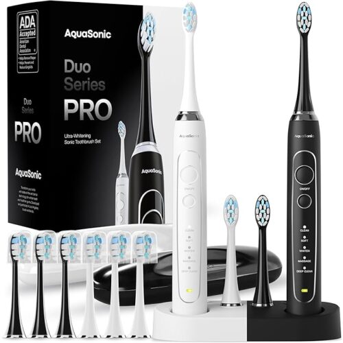 Aquasonic Duo Series PRO Ultra-Whitening Electric Toothbrush