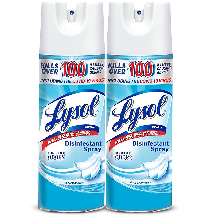Lysol Disinfectant Spray, Sanitizing And Antibacterial Spray, For Disinfecting And Deodorizing, Crisp Linen, 12.5 Fl Oz (Pack Of 2)