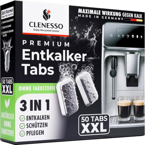 CLENESSO 3-in-1 Descaler for Fully Automatic Coffee Machines & Coffee Machines (Pack of 50)
