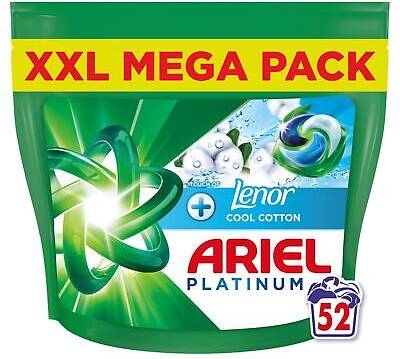 Ariel Platinum PODS, Washing Liquid Laundry Detergent Capsules 52 Washes, +Touch of Lenor Cool Cotton