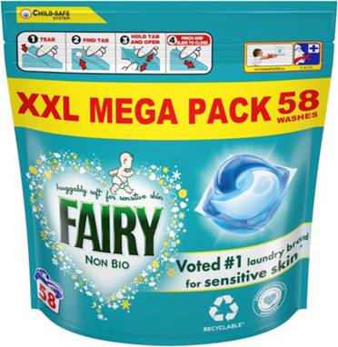 Fairy Non Bio Pods mega Pack 58 Washes