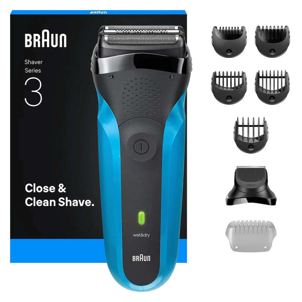 Braun Series 3 310BT Foil Scraper Trimmer Black, Blue