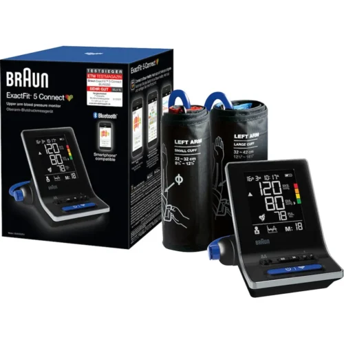 Braun BUA6350EU ExactFit blood pressure monitor, black, two cuff sizes