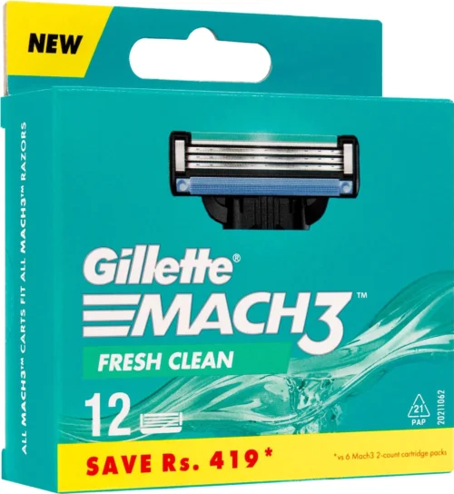 Gillette Mach3 Razor Blade Replacement Cartridges, 12 Pack