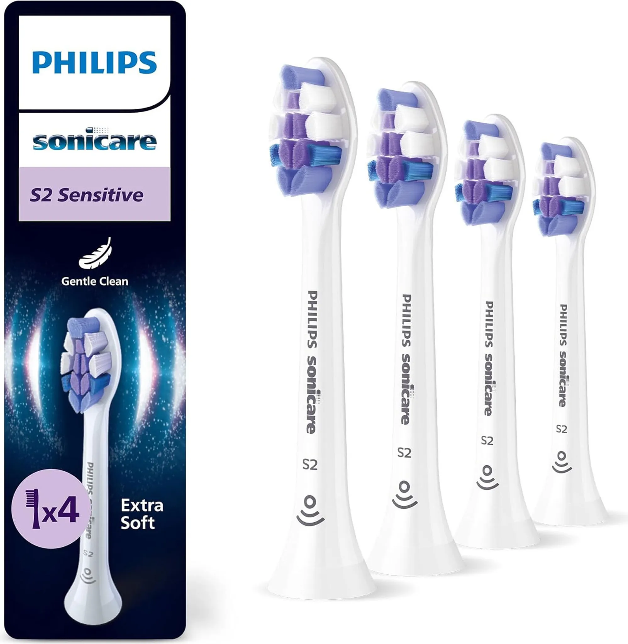 Philips Sonicare Sensitive HX6054/87 4-pack brush heads white