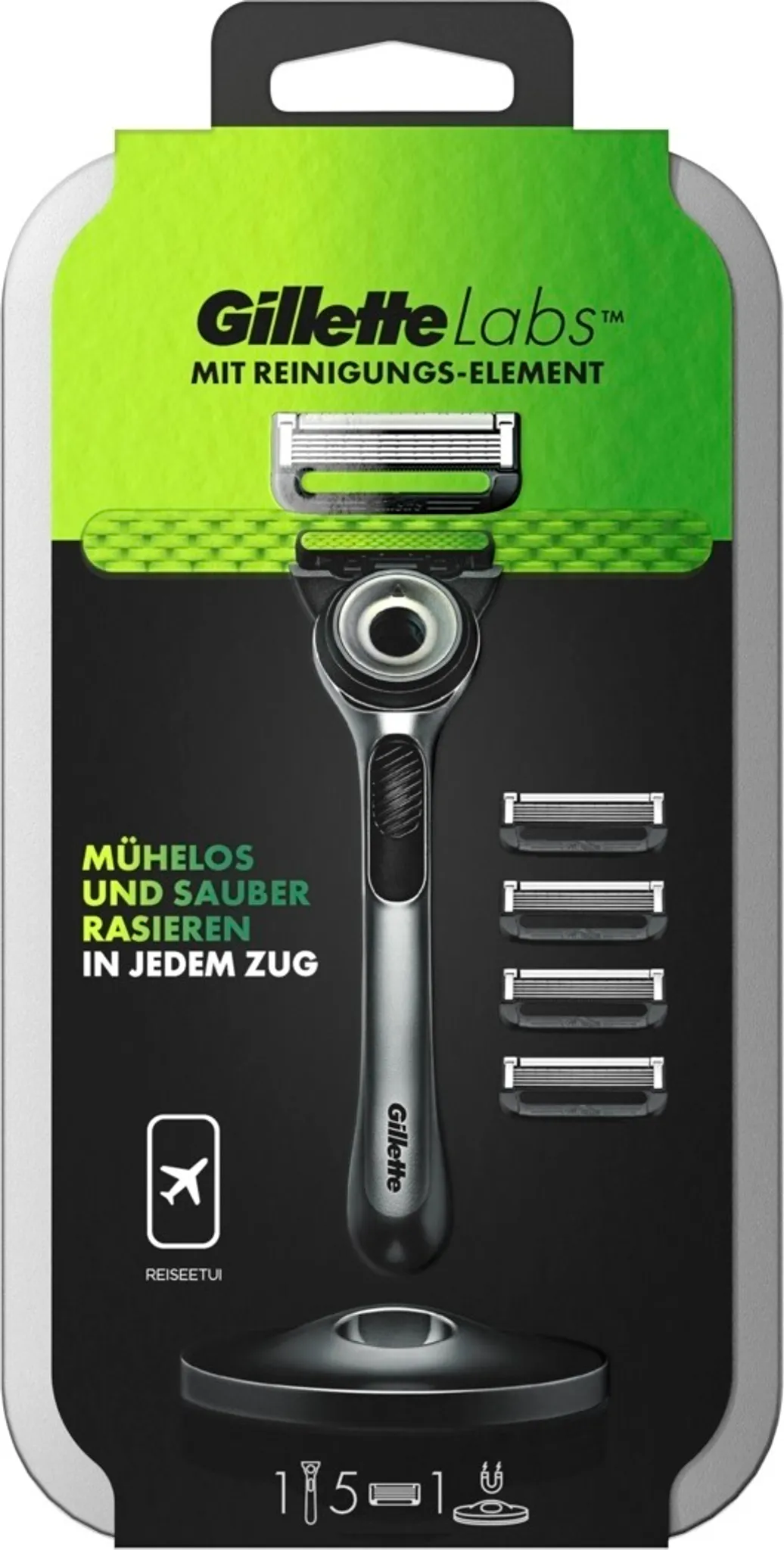 Gillette Labs Men's Wet Razor with Cleaning Element and Travel Case