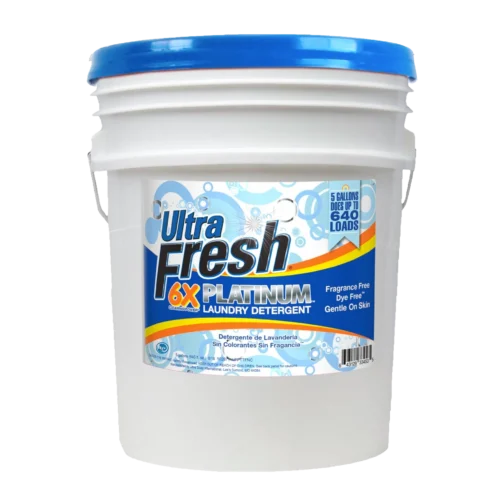 Ultra Fresh 6X Platinum Laundry Detergent - Fragrance Free + Dye Free - 5 Gallons