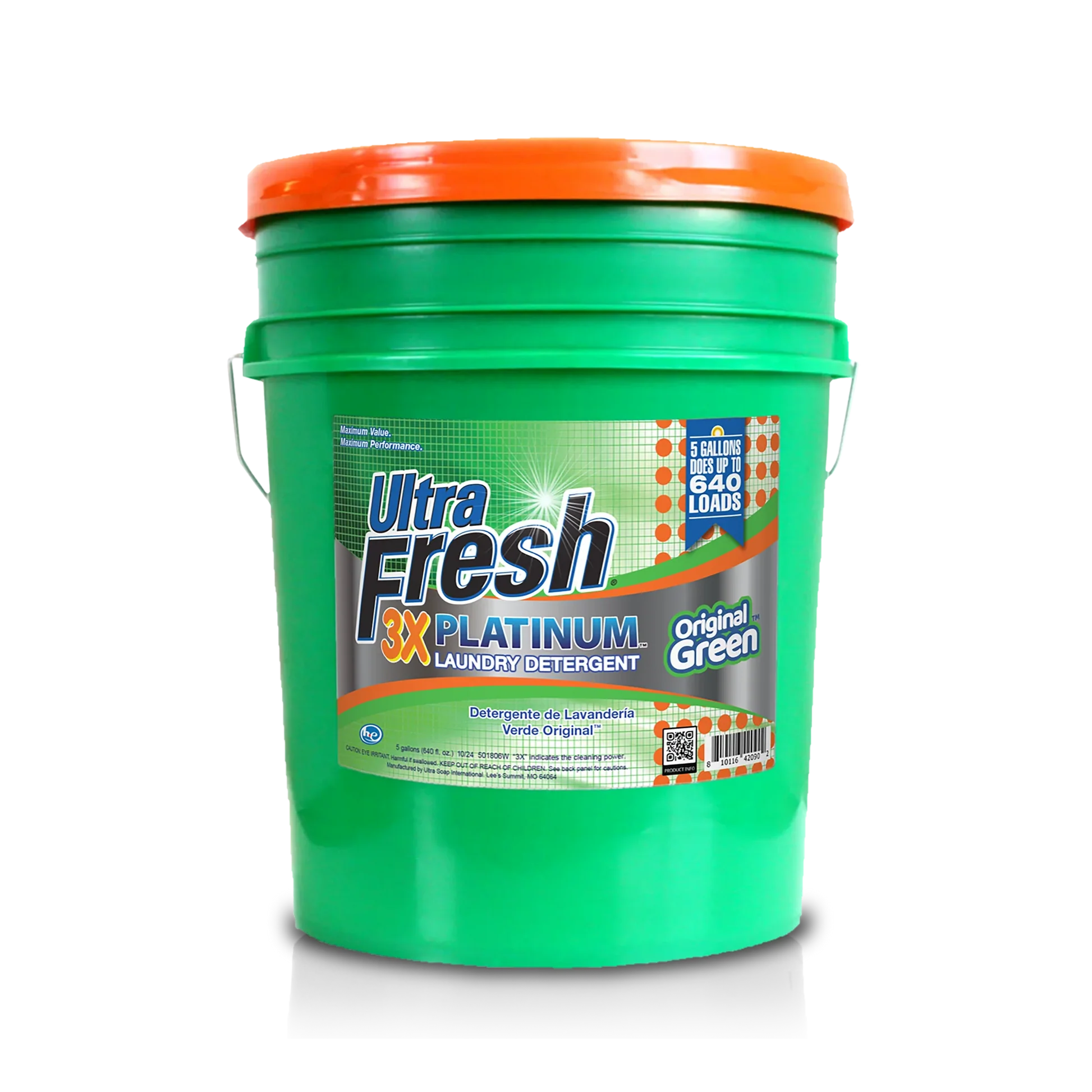 Ultra Fresh 3X Platinum Laundry Detergent - Original Green - 5 Gallons