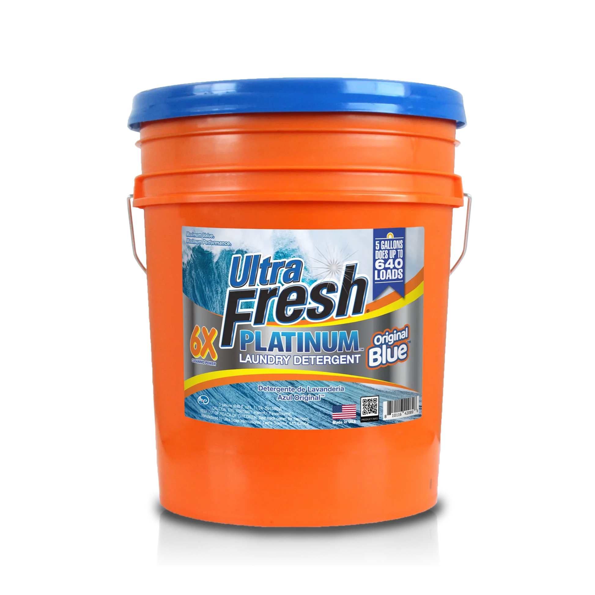 Ultra Fresh 6X Platinum Laundry Detergent - Original Blue - 5 Gallons