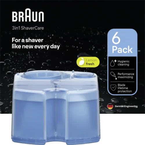 Braun ShaverCare 3 in 1 Cleaning Station Cleaning Cartridges 6 pack