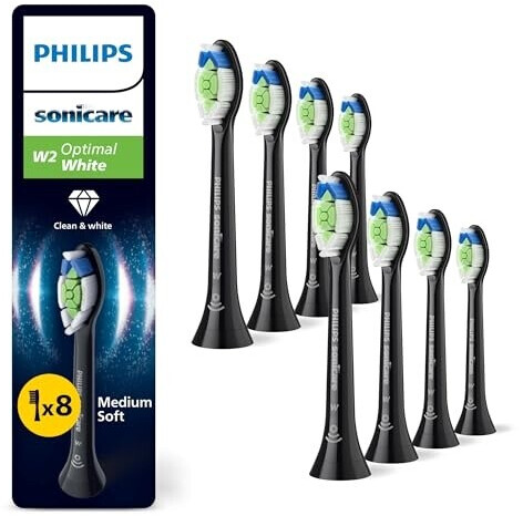 Philips Sonicare Optimal White HX6068/88 pack of 8  brush heads Black