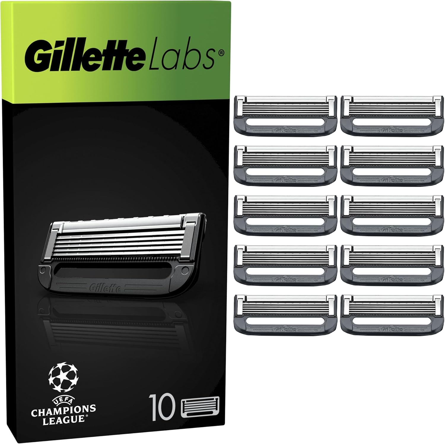 Gillette Labs Men's Razor Blades, 10 Shaving Blade Refills